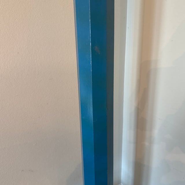 1970s Vintage Midcentury Modern Blue Pencil Floor Lamp For Sale - Image 5 of 12