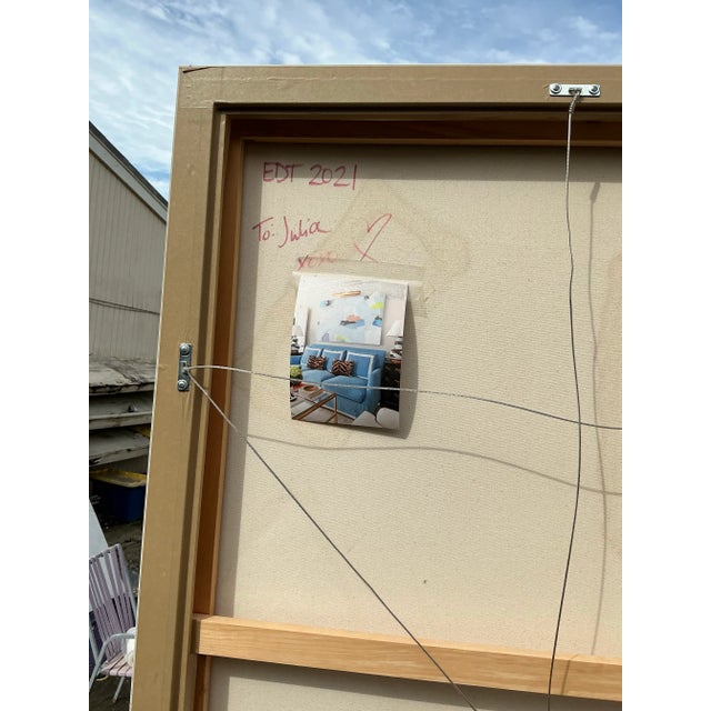 Vintage Boho Abstract Mixed Media Painting on Canvas For Sale - Image 9 of 9