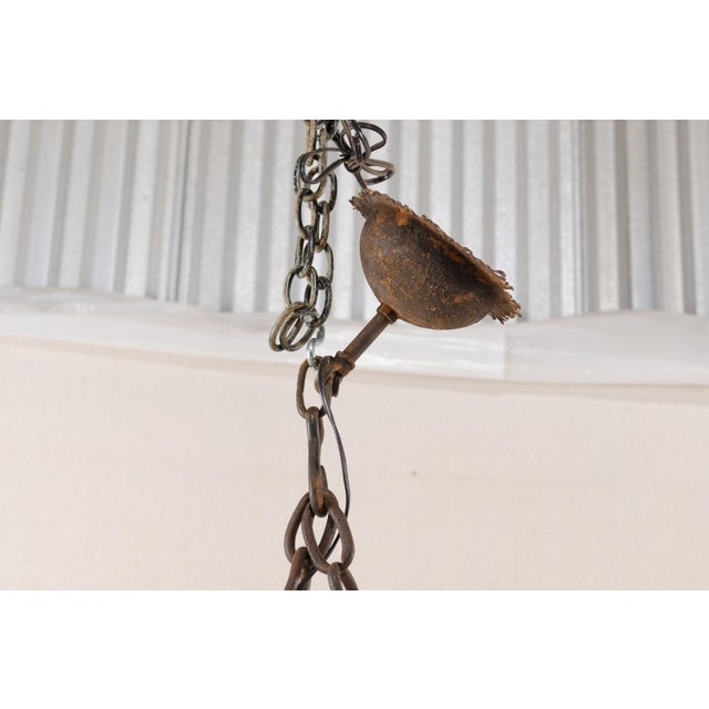 Mid 20th Century French Oblong Wood & Iron Chandelier For Sale In Atlanta - Image 6 of 11