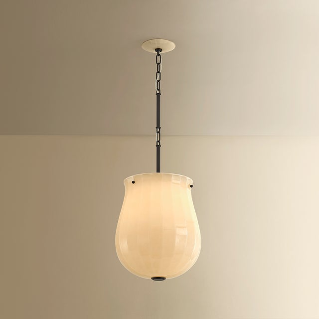 Contemporary Hudson Valley Lighting Nevins 14 in. 1 Light Pendant in Distressed Bronze Finish For Sale - Image 3 of 8
