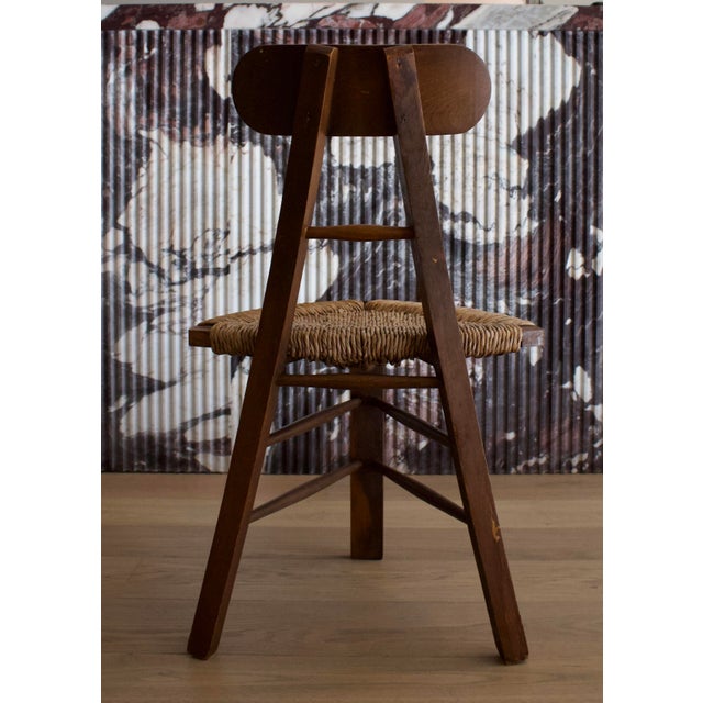Architectural Oak & Rush Chair, Early 20th Century For Sale - Image 9 of 10