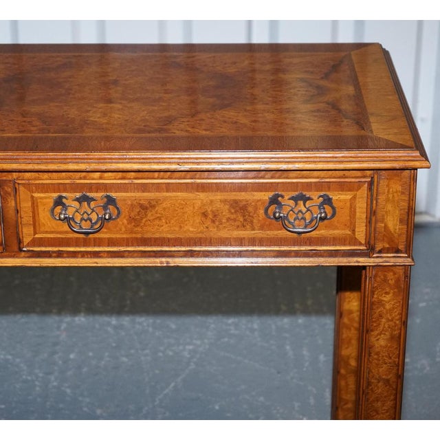 Georgian Style Burr Walnut Console Table from Brights of Nettlebed London For Sale - Image 3 of 18