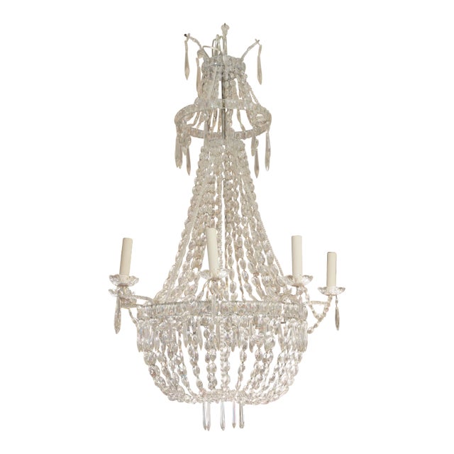 Empire Style Crystal Chandelier For Sale