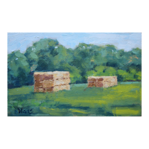 Modern Hay Bales Oil Landscape