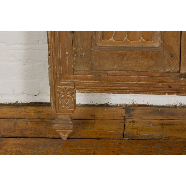 19th Century Carved Window Retrofitted with Heavy Antiqued Mirror For Sale - Image 12 of 12