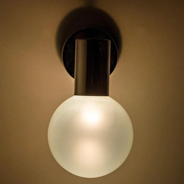 Opal Glass and Chrome Wall Light from Glashütte Limburg, 1970s For Sale - Image 14 of 15