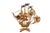 Caravel in Gilded Silver Filigree with Enameled Crosses For Sale - Image 3 of 10