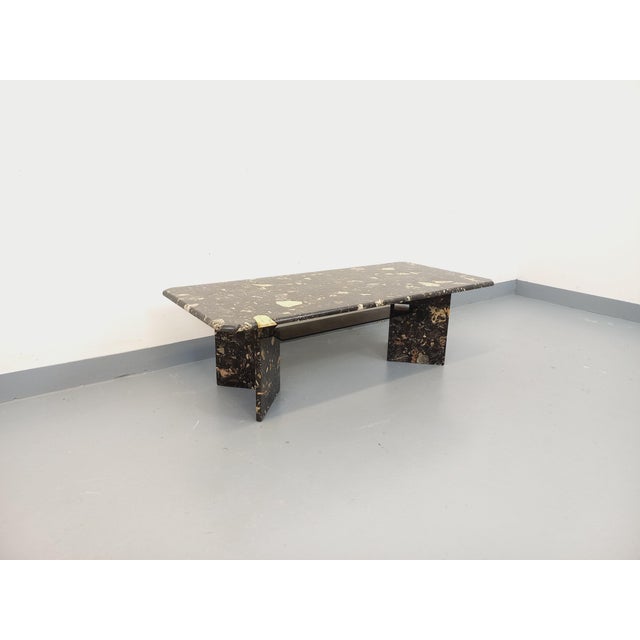 Vintage Rectangular Coffee Table in Black Marble and Smoked Glass, 1960s For Sale - Image 11 of 18