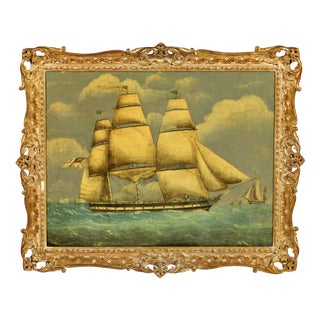 English School Artist, Nautical Scene, 19th Century, Oil on Canvas, Framed For Sale