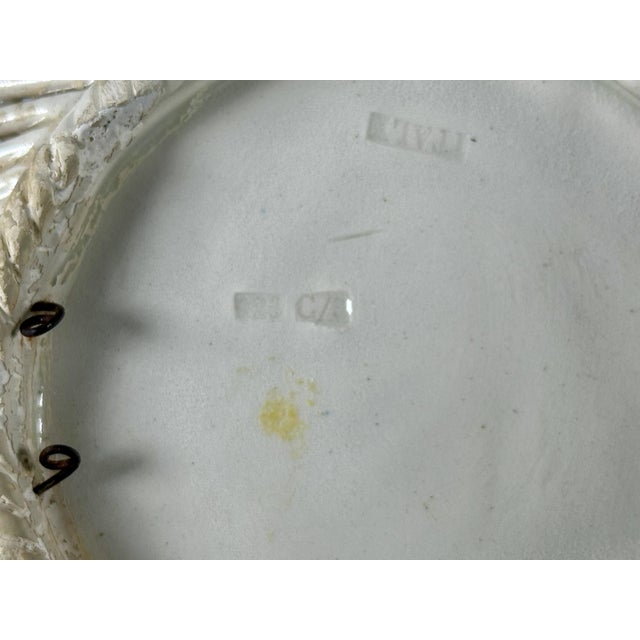 Ceramic Italian Porcelain Wall Pocket Pair: Woven Basketweave Floral Sconces For Sale - Image 7 of 10