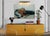 Wood Large Vintage Abstract Oil Painting of a Downhill Skier, Framed, 32” X 44.5” For Sale - Image 7 of 7