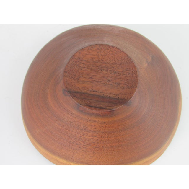 Mid 20th Century Rude Osolnik Style Live Edge Turned Wood Walnut Bowl For Sale - Image 9 of 11