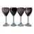 Purple Amethyst Art Glass Stemmed Wine Glasses- Set of 4 For Sale