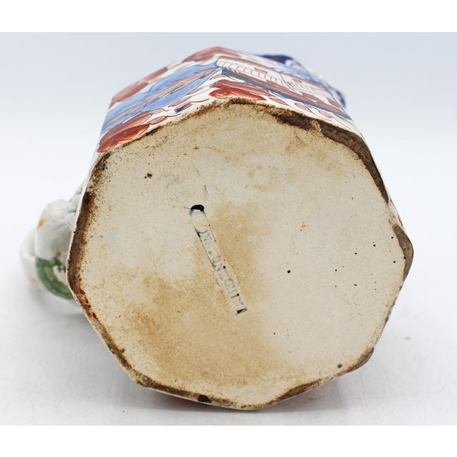 Circa 1860s English Large Ironstone Octagonal Jug With Dragon Handle For Sale - Image 9 of 10