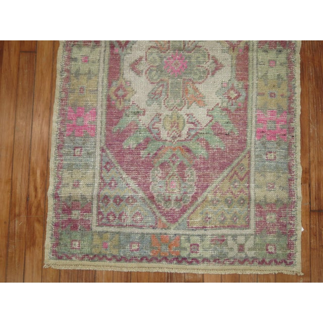 Textile 20th Century Zabihi Collection Lavender Turkish Scatter Size Rugs - A Pair - 2'9" x 4'8" For Sale - Image 7 of 8