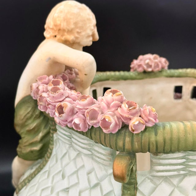 Antique Austrian Amphora Teplitz Figural Cherub Centerpiece Bowl, C. 1890 For Sale In Houston - Image 6 of 18