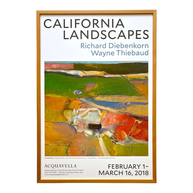 Richard Diebenkorn Abstract Expressionist Lithograph Print Framed Extra Large California Landscapes Exhibition Poster " Berkeley #44 " 1955 For Sale