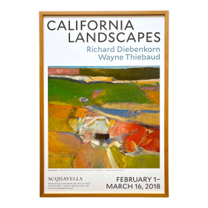 Richard Diebenkorn Abstract Expressionist Lithograph Print Framed Extra Large California Landscapes Exhibition Poster " Berkeley #44 " 1955