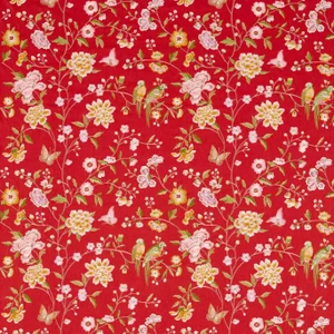 Sanderson Chinoiserie Hall Fabric in Cinnabar Red