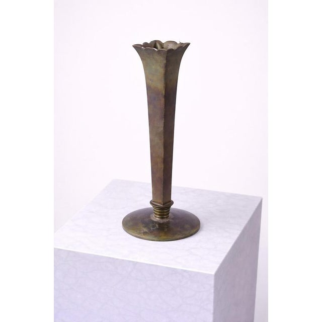 Swedish Art Deco Bronze Vase from GAB Guldsmedsaktiebolaget, 1930s For Sale - Image 4 of 7