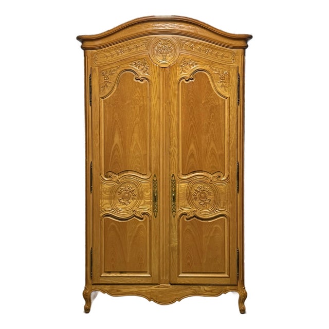 Henredon “Four Centuries” Carved Oak Armoire For Sale