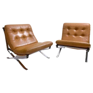 Set of Mid-Century Modern Italian Leather Armchairs from MIM Roma, 1960s