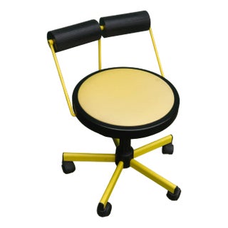 Bieffeplast Swivel Vintage Yellow Desk Chair, Italy, 1980 For Sale