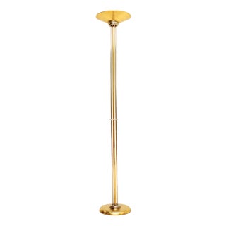 Vintage Italian Brass & Chrome Floor Lamp, 1970s For Sale