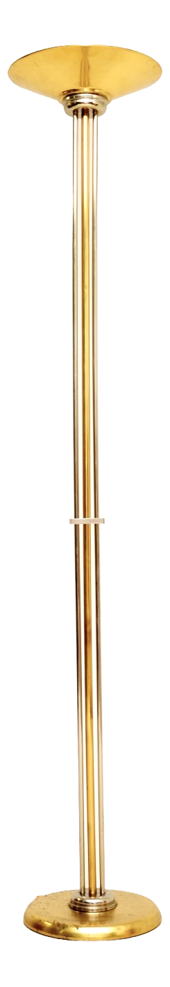 Vintage Italian Brass & Chrome Floor Lamp, 1970s