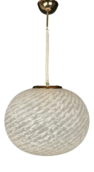 Large Swirl Murano Glass Pendant Lamp from Vetri Murano, Italy, 1970s