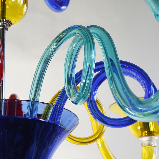 Brazil Chandelier in Multicolored Murano Glass by Bottega Veneziana For Sale - Image 4 of 7