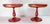 19th Century Pair of Bohemian Red Cranberry Glass Centerpiece Compotes or Tazza For Sale - Image 4 of 16