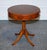 Vintage Yew Wood Circular Drum End Side Lamp Table For Sale - Image 4 of 11