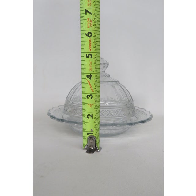 Indiana Glass Round Covered Butter Star Band Dish Domed Lid Serving Bowl 4506b For Sale - Image 12 of 14