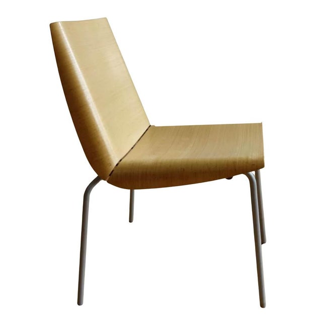 Silver Bent Plywood Millefoglie Stacking Chair by Cisotti & Laube for Plank, Italy, 1990s, Set of 4 For Sale - Image 8 of 9