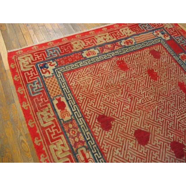 Chinese Antique Chinese Kansu Rug 5' 6" x 8' 6" For Sale - Image 3 of 7