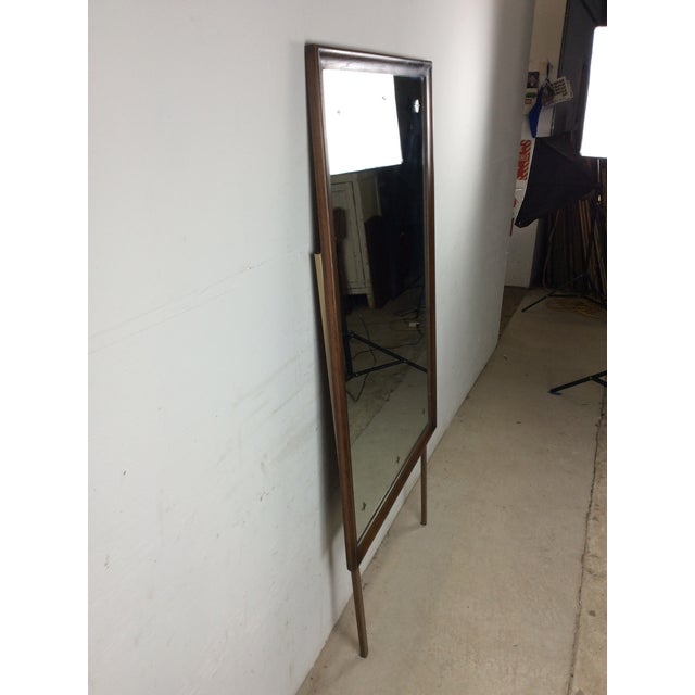 Mid Century Modern Mountable Mirror With Walnut Frame For Sale - Image 15 of 17
