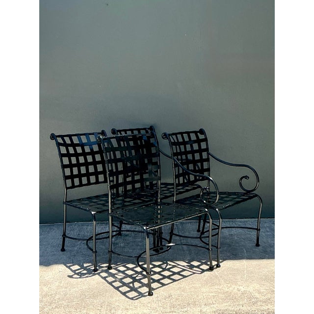 Mid-Century Modern Vintage Brown Jordan Wrought Iron “Florentine” Dining Chairs - Set of 4 For Sale - Image 3 of 12