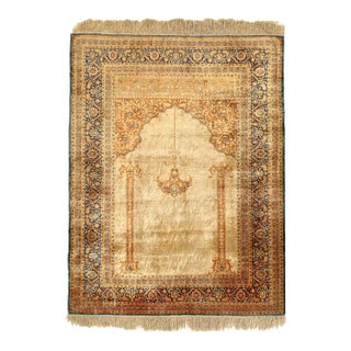 Pasargad DC Antique Handmade Pure Silk Tabriz Rug For Sale