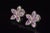Certified Natural 2.36cts vs F Diamond Pink Sapphire 18k Solid Gold Floral Earrings- 2 Pieces For Sale - Image 10 of 13