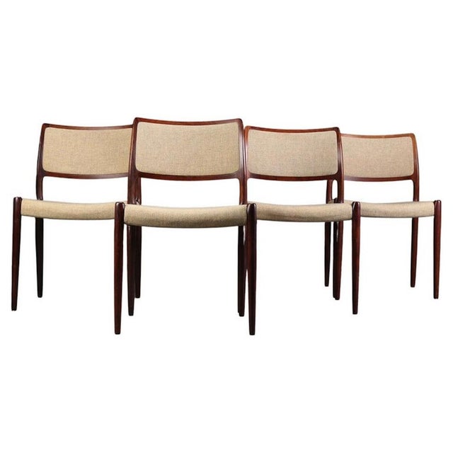 Model 80 Dining Chairs by Niels Otto (N. O.) Møller, Sweden, 1960s, Set of 4 For Sale - Image 6 of 6