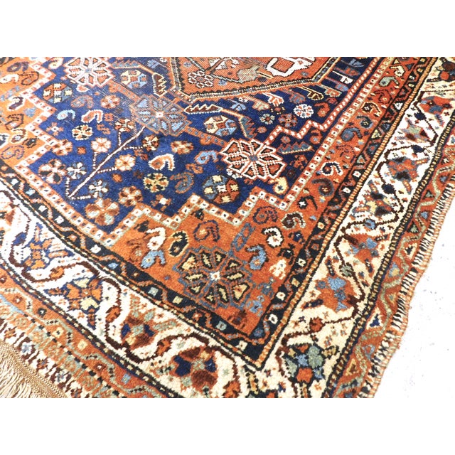 1930s Authentic Antique Hand-Knotted Persian Tribal Qashqai Rug. For Sale - Image 5 of 18