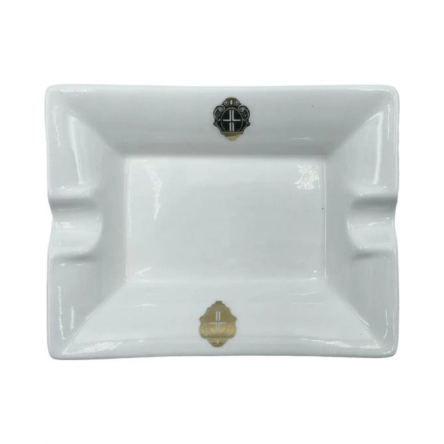 Vintage 5-Star Luxury Hotel Principe Di Savoia Milano Italy White Ashtray Dish For Sale - Image 12 of 13