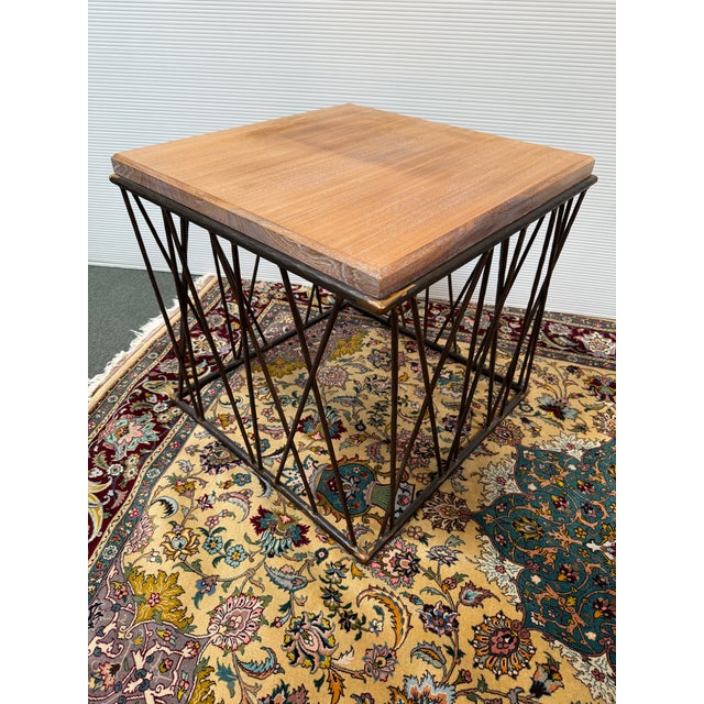 Driftwood + Patinated Bronze End/Side Table For Sale In San Francisco - Image 6 of 12
