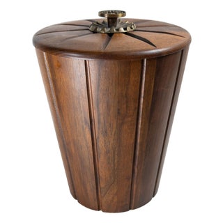 Mid-Century Modern Walnut Ice Bucket or Trash Can by Vermillion For Sale