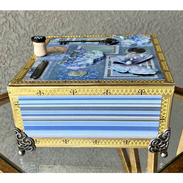 Boho Chic Circa 2000 ProCigar Festival Decoupage-Inspired Jewelry Box / Sampler Cigar Box - Dominican Republic For Sale - Image 3 of 12