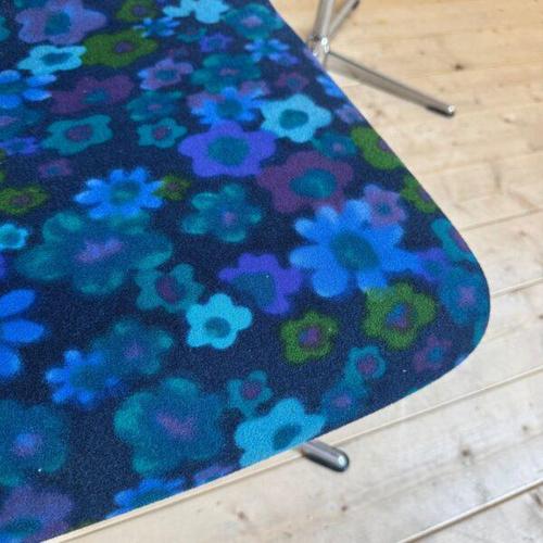 Set of Four Swivel Dining Chairs – original Danish flower power fabric (1960s)