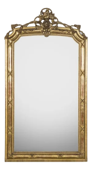 Neoclassical Style Giltwood Rope and Tassel Motif Mirror