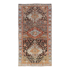 Antique Persian Tribal Design Bakhtiari Rug in Multi Colors by Keivan Woven Arts