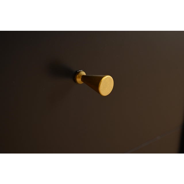 Paul McCobb Planner Group Mid-Century Modern Black Lacquered Writing Desk, Newly Refinished For Sale In South Bend - Image 6 of 11